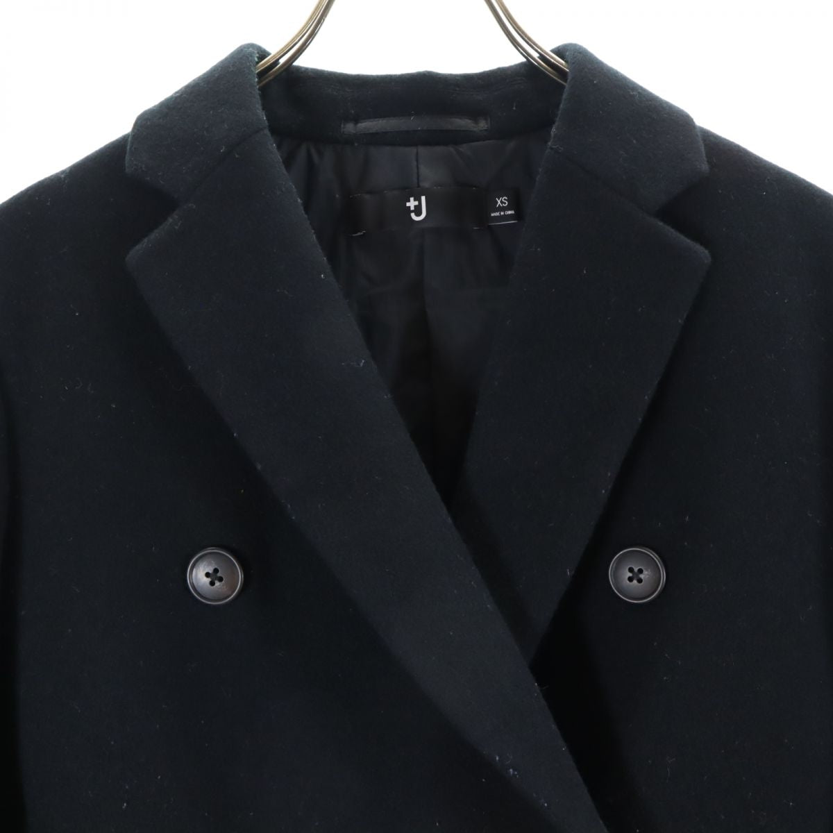 ユニクロ プラスジェイ 長袖 ウールコート XS ブラック系 UNIQLO レディース