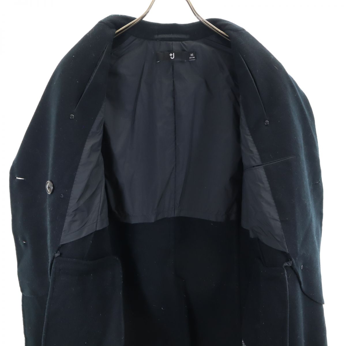 ユニクロ プラスジェイ 長袖 ウールコート XS ブラック系 UNIQLO レディース