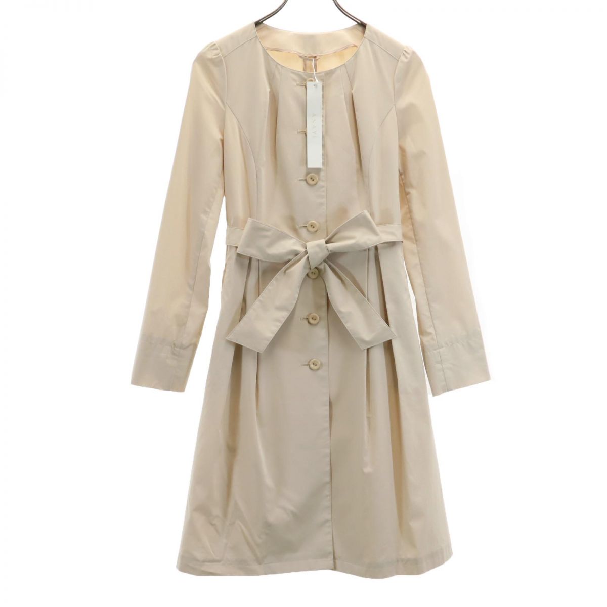 未使用 ANAYI アナイ 日本製 長袖 ロングワンピース 38 ベージュ系 レディース