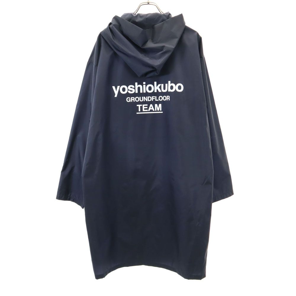 yoshio kubo ヨシオクボ バックプリント コート 1 ネイビー フード メンズ