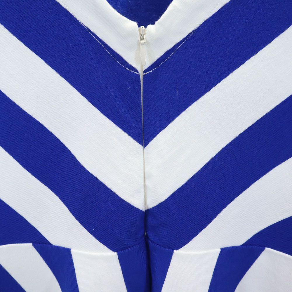 未使用 PETIT BATEAU プチバトー 総柄 半袖 ワンピース L ホワイト系 バックジップ タグ付き レディース