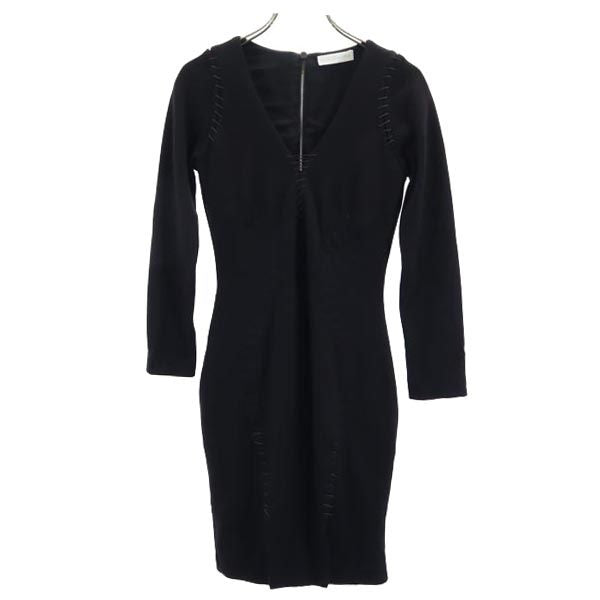 ALTUZARRA アルチュザラ ウール 長袖 ワンピース 0 黒 レディース
