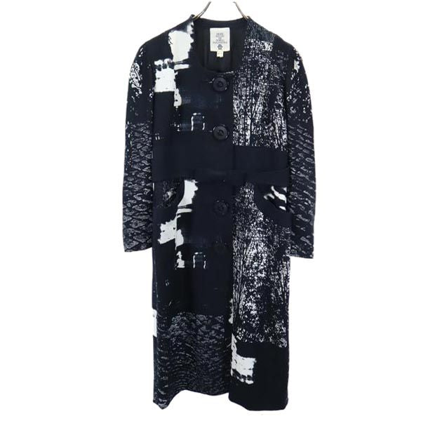 MODE SALON DE NOBUO NAKAMURA 総柄 長袖 ワンピース 11月13日 黒×白 リボン レディース