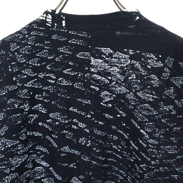 MODE SALON DE NOBUO NAKAMURA 総柄 長袖 ワンピース 11月13日 黒×白 リボン レディース