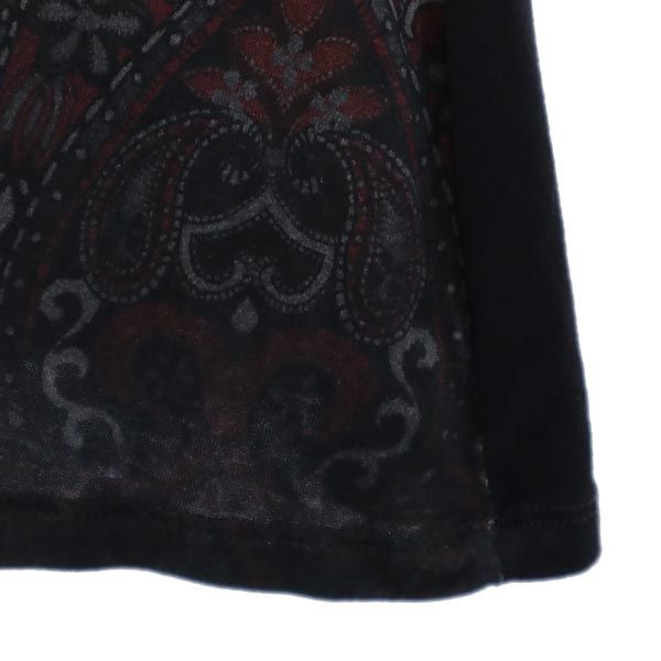 未使用 Desigual デジグアル ペイズリー柄 長袖 Tシャツ ワンピース XS 黒系 カットソー レディース