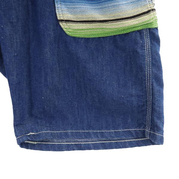 リー 日本製 デニムショートパンツ w34 ネイビー系 Lee ウエストゴム メンズ