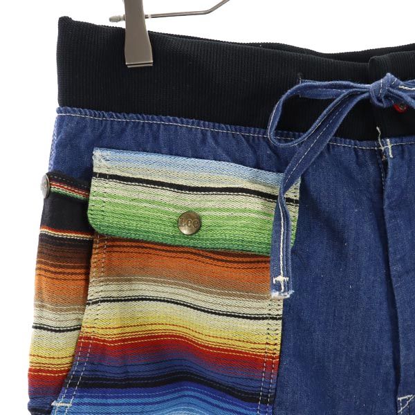 リー 日本製 デニムショートパンツ w34 ネイビー系 Lee ウエストゴム メンズ