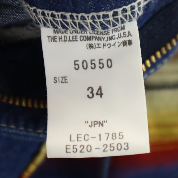リー 日本製 デニムショートパンツ w34 ネイビー系 Lee ウエストゴム メンズ
