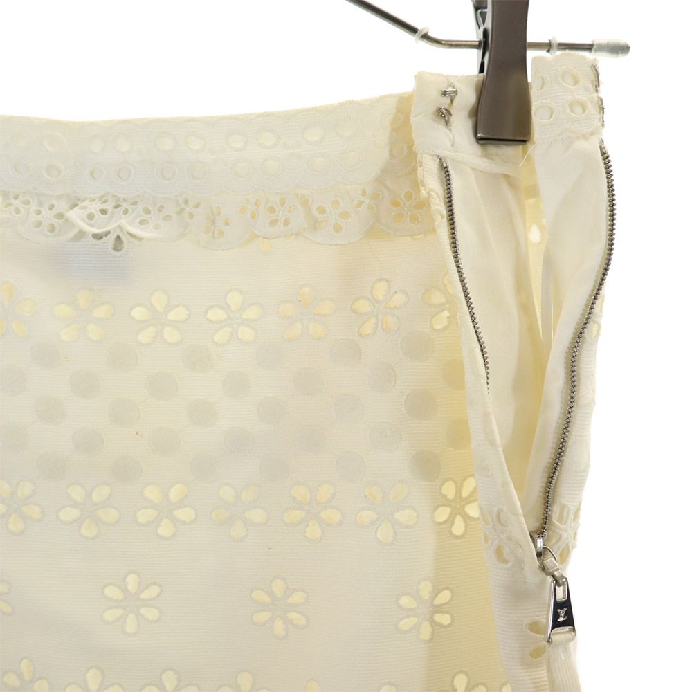 LOUIS VUITTON ルイヴィトン フランス製 ミディスカート 38 ホワイト系 レディース