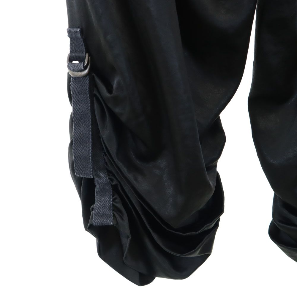 イッセイミヤケ 日本製 シャーリング クロップドパンツ 2 ブラック ISSEY MIYAKE レディース