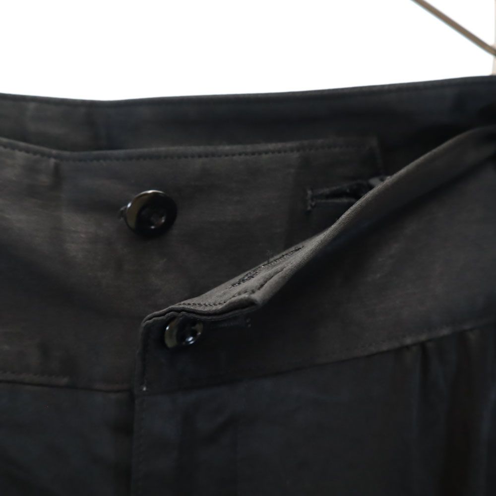 イッセイミヤケ 日本製 シャーリング クロップドパンツ 2 ブラック ISSEY MIYAKE レディース