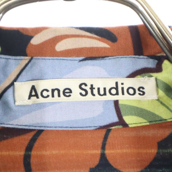 ACNE STUDIOS アクネストゥディオズ 総柄 長袖 シャツ 165/80A 紺 ブラウス レディース