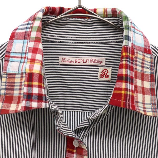 REPLAY リプレイ ストライプ 長袖 シャツ レディース