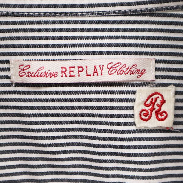 REPLAY リプレイ ストライプ 長袖 シャツ レディース
