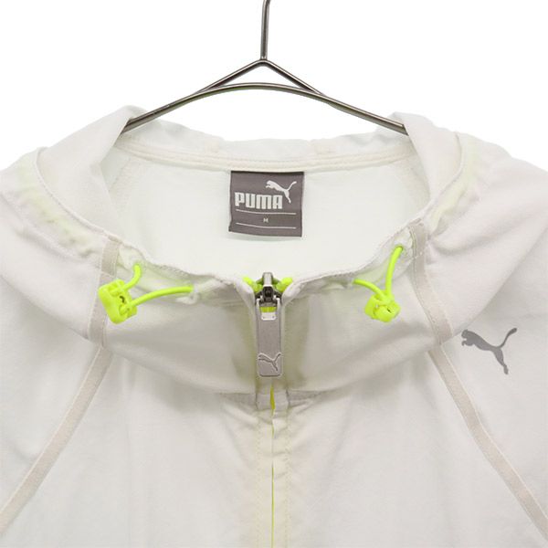 PUMA プーマ トレーニング 長袖 ジップパーカー M ホワイト×グレー ウォームアップ レディース