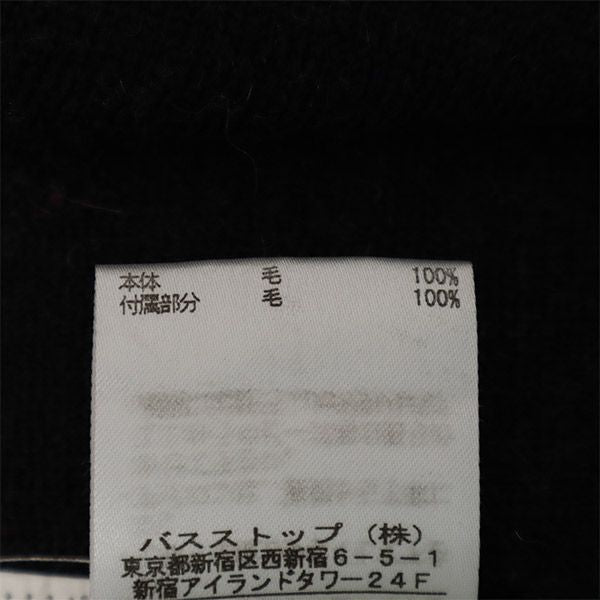 TOCCA トッカ ウール 花柄 半袖 ニット XS ブラック×ホワイト フレンチスリーブ セーター レディース