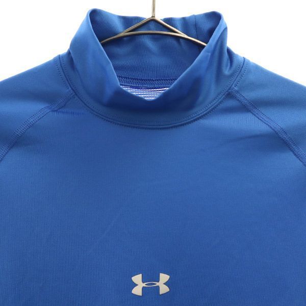 アンダーアーマー ワンポイントロゴプリント トレーニング 長袖 アンダー ウェア MD ブルー UNDER ARMOUR スポーツ メンズ