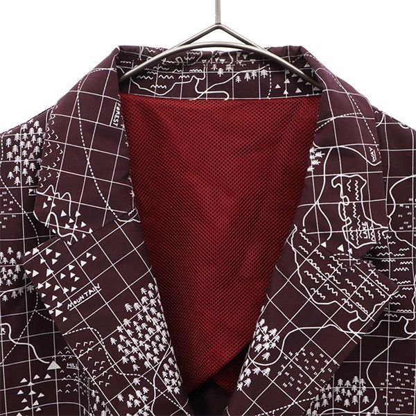 PINE パイン 日本製 総柄 ジャケット 46 ブラウン×ホワイト メンズ