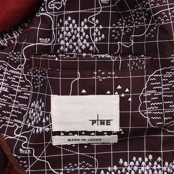 PINE パイン 日本製 総柄 ジャケット 46 ブラウン×ホワイト メンズ