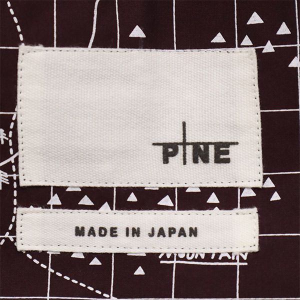 PINE パイン 日本製 総柄 ジャケット 46 ブラウン×ホワイト メンズ