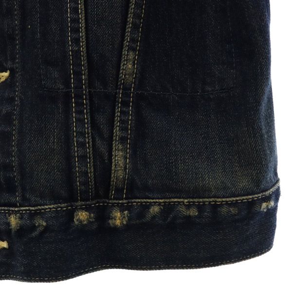 Levi's FadedBlueRepaired リーバイス フェイディッドブルーリペアード ダメージ加工 デニムジャケット M ネイビー メンズ