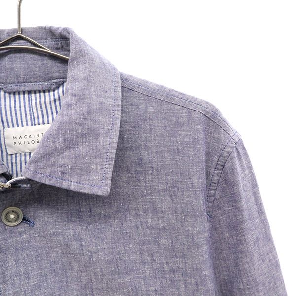 MACKINTOSH PHILOSOPHY マッキントッシュフィロソフィー 日本製 三陽商会 リネンブレンド ジャケット 38 ブルー系 メンズ