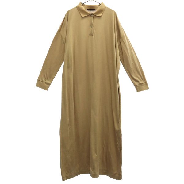 mizuiro ind ミズイロインド 日本製 長袖 シャツワンピース ベージュ系 レディース
