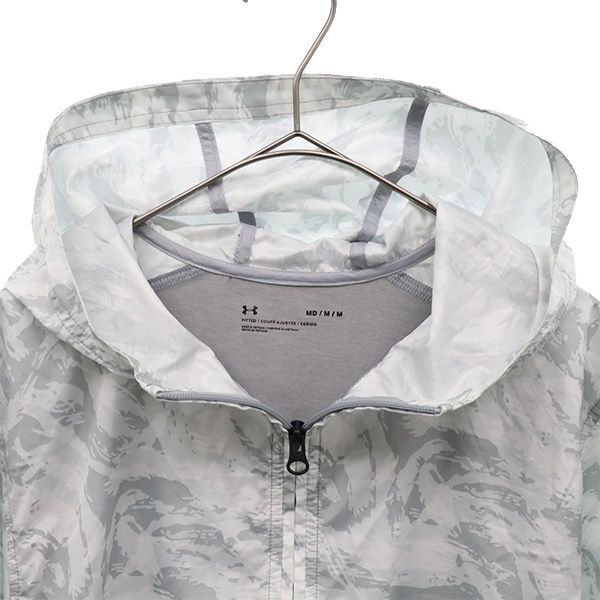 アンダーアーマー 総柄 トレーニング ハーフジップ ウインドブレーカー MD グレー系 UNDER ARMOUR スポーツ ジャケット メンズ
