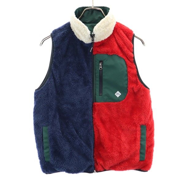 gymmaster ジムマスター リバーシブル ボア×タスロン ベスト S グリーン系 アウトドア フェス レディース