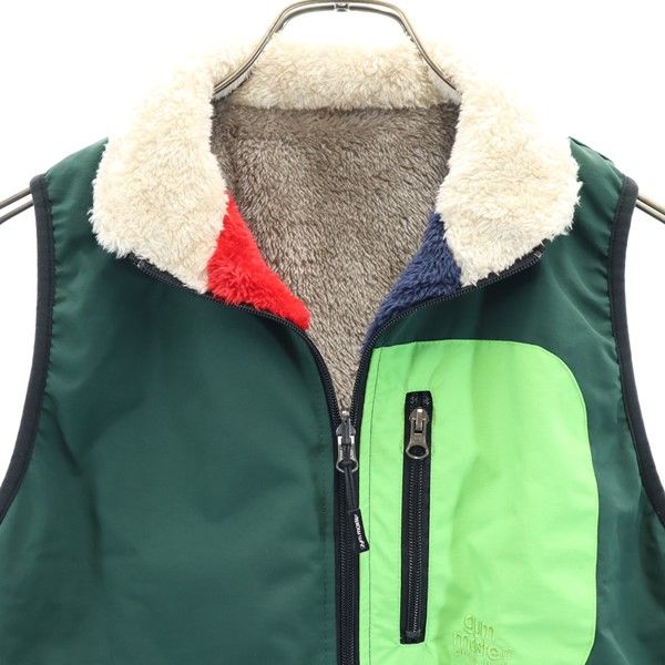 gymmaster ジムマスター リバーシブル ボア×タスロン ベスト S グリーン系 アウトドア フェス レディース