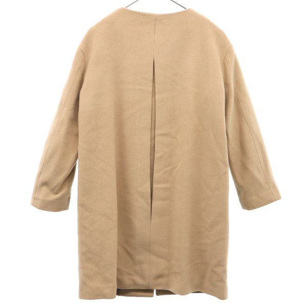 FONCE フォンセ ウールブレンド ノーカラーコート 36 キャメル レディース