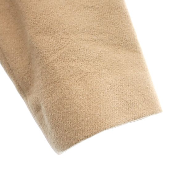 FONCE フォンセ ウールブレンド ノーカラーコート 36 キャメル レディース