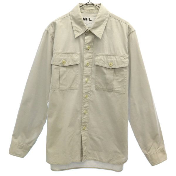 MHL. エムエイチエル 長袖 シャツ S グレー マーガレットハウエル コットンシャツ メンズ