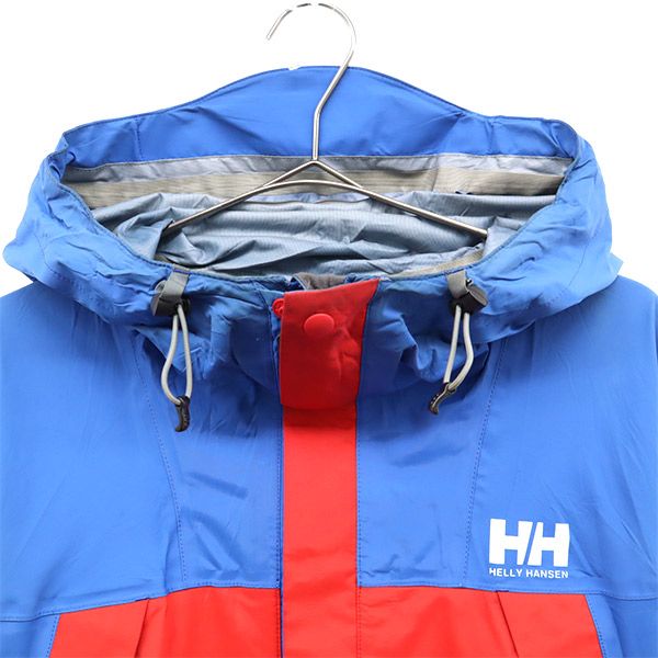 HELLY HANSEN ヘリーハンセン 切替 ナイロン マウンテンパーカー L レッド×ブルー アウトドア ジャケット メンズ