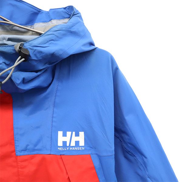 HELLY HANSEN ヘリーハンセン 切替 ナイロン マウンテンパーカー L レッド×ブルー アウトドア ジャケット メンズ
