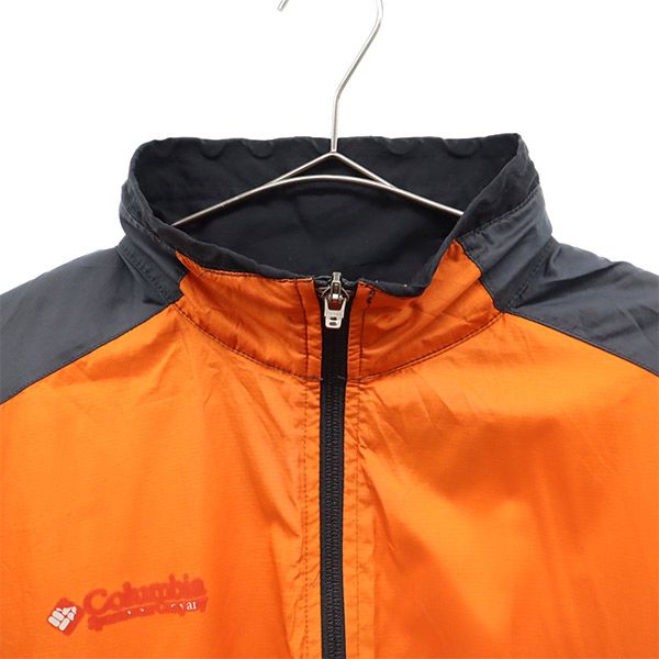 Columbia コロンビア ワンポイントロゴプリント アウトドアジャケット M オレンジ×ネイビー メンズ