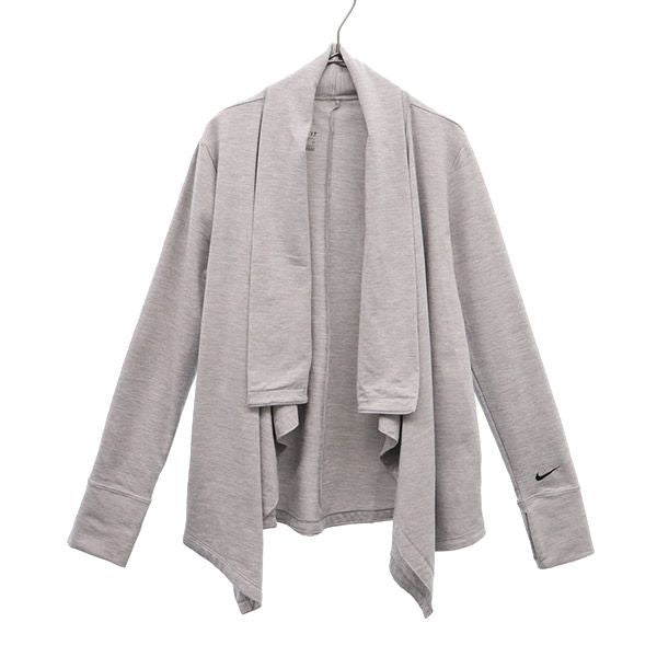 NIKE ナイキ ワンポイントプリント トレーニング 羽織 ジャケット S グレー スポーツ カーディガン レディース