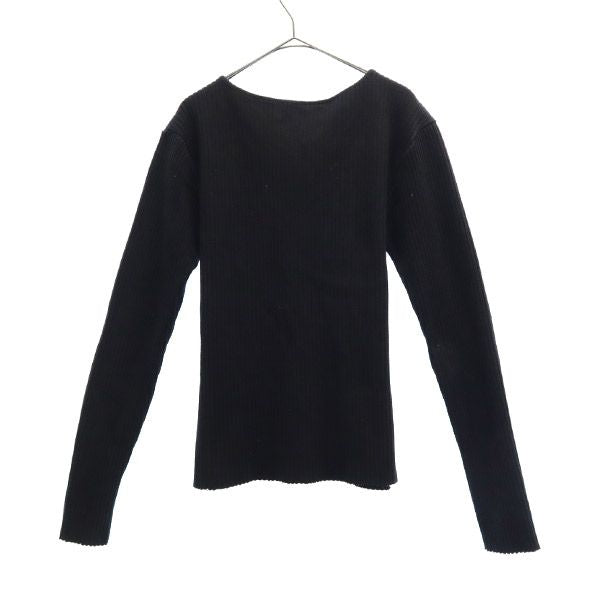 R JUBILEE アール ジュビリー 日本製 長袖 コットン ニットカーディガン M ブラック レディース