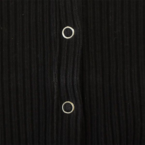 R JUBILEE アール ジュビリー 日本製 長袖 コットン ニットカーディガン M ブラック レディース