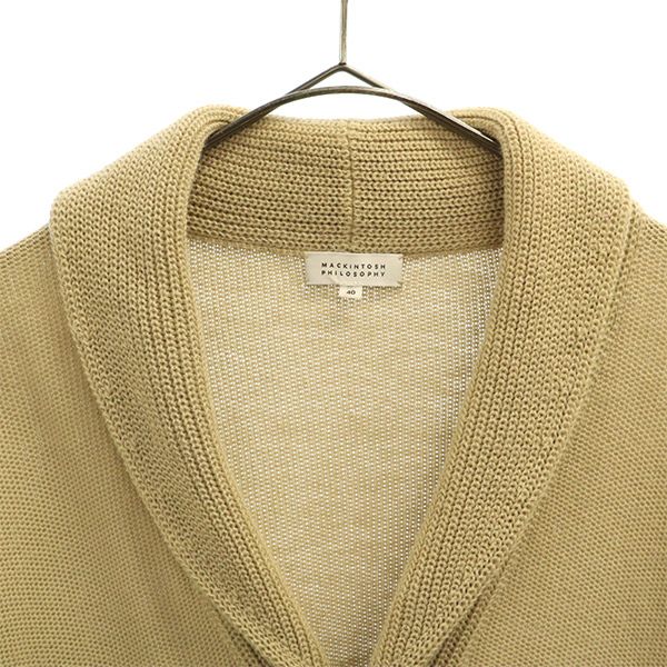 MACKINTOSH PHILOSOPHY マッキントッシュフィロソフィー 三陽商会 リネンブレンド 長袖 ショールカラー カーディガン 40 ベージュ メンズ