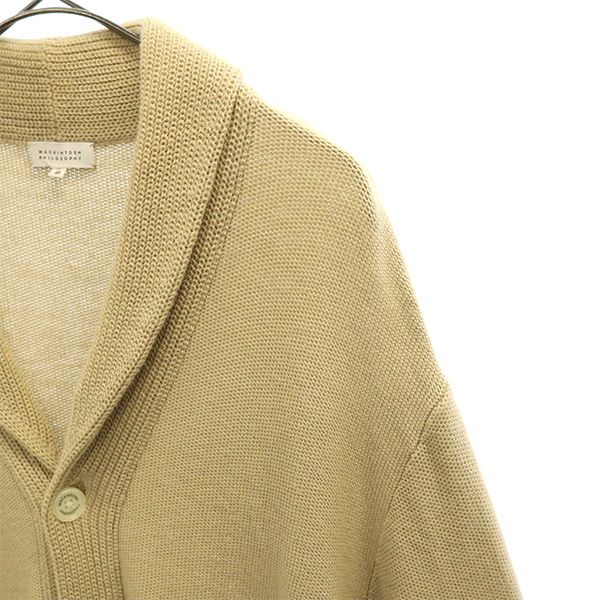MACKINTOSH PHILOSOPHY マッキントッシュフィロソフィー 三陽商会 リネンブレンド 長袖 ショールカラー カーディガン 40 ベージュ メンズ