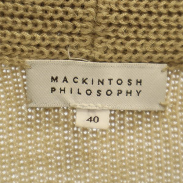 MACKINTOSH PHILOSOPHY マッキントッシュフィロソフィー 三陽商会 リネンブレンド 長袖 ショールカラー カーディガン 40 ベージュ メンズ
