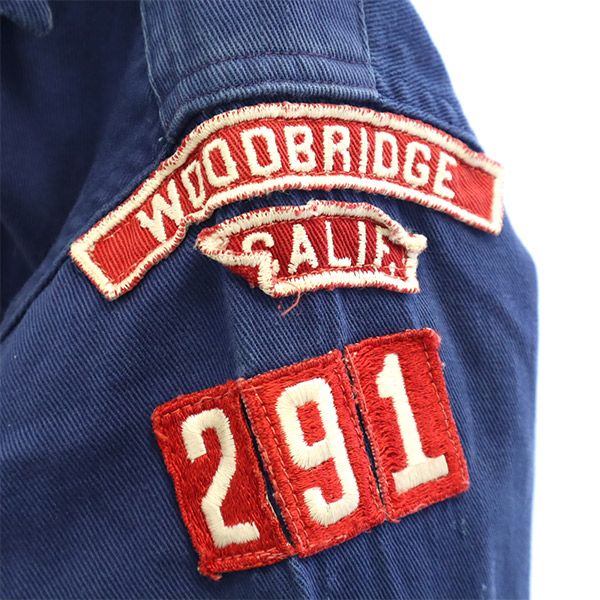 ボーイスカウト 60s ワッペン 長袖 シャツ ブルー×ホワイト BOY SCOUTS OF AMERICA ヴィンテージ ビンテージ キッズ