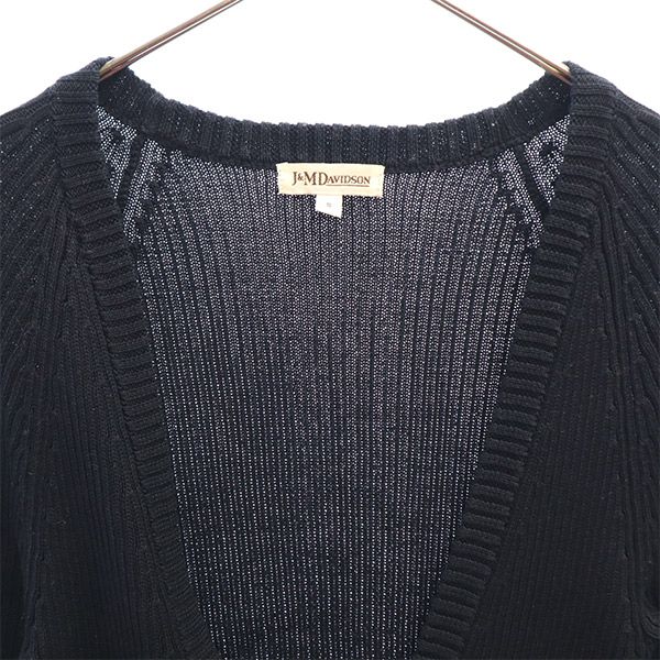 J&M Davidson ジェイアンドエムデヴィッドソン 長袖 コットン ニットカーディガン S ネイビー レディース