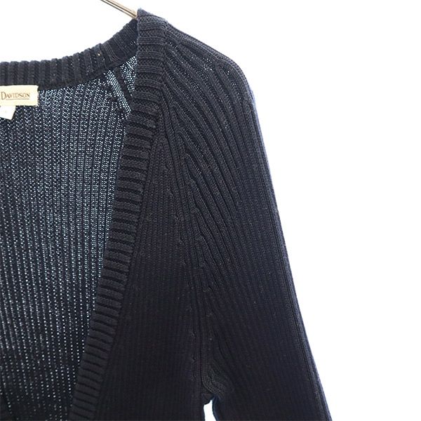 J&M Davidson ジェイアンドエムデヴィッドソン 長袖 コットン ニットカーディガン S ネイビー レディース