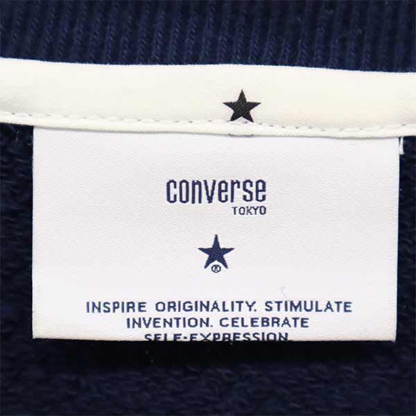 コンバース トーキョー プリント 長袖 スウェット トレーナー ネイビー レディース