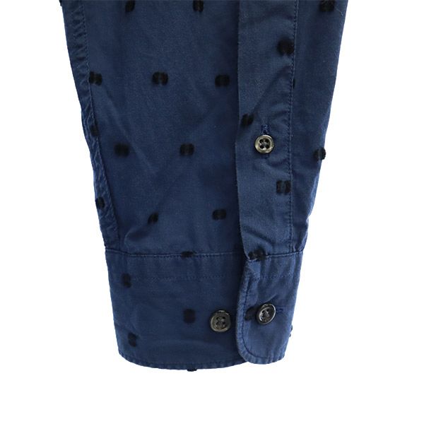 LACOSTE ラコステ 総柄 長袖 ボタンダウンシャツ 39 ブルー コットンシャツ メンズ