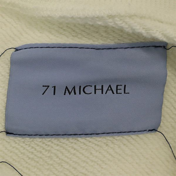 MICHAEL ミシェル 日本製 ロゴプリント 長袖 スウェット トレーナー S ホワイト メンズ