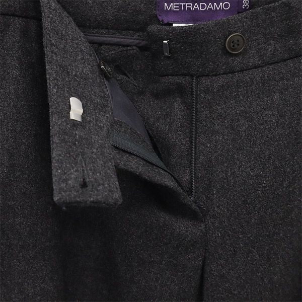 METRADAMO メトラダモ カシミヤウールブレンド イタリア製 スラックスパンツ 38 グレー レディース