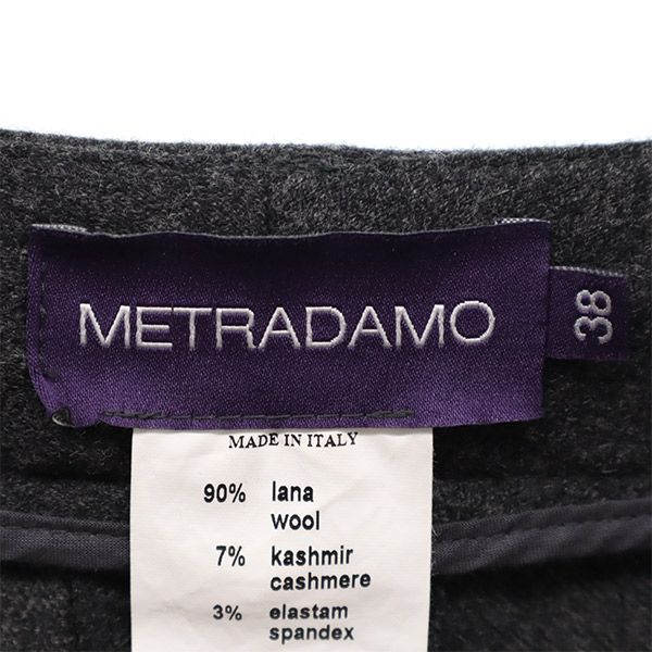 METRADAMO メトラダモ カシミヤウールブレンド イタリア製 スラックスパンツ 38 グレー レディース